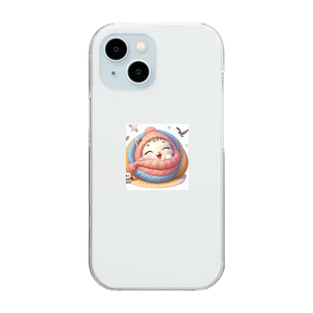 shop@brcの笑福猫　k.ver Clear Smartphone Case