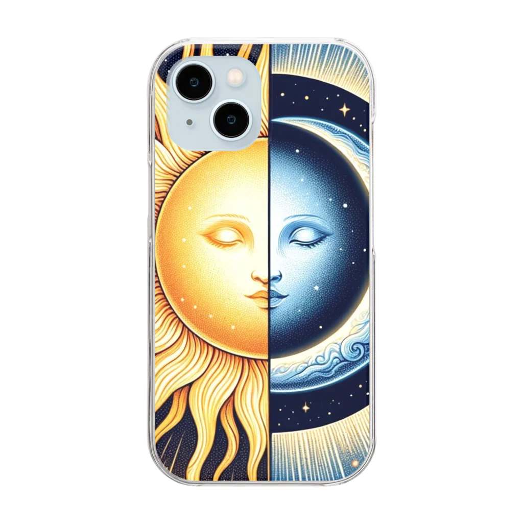 マジカルスワール　ショップの太陽と月 Clear Smartphone Case