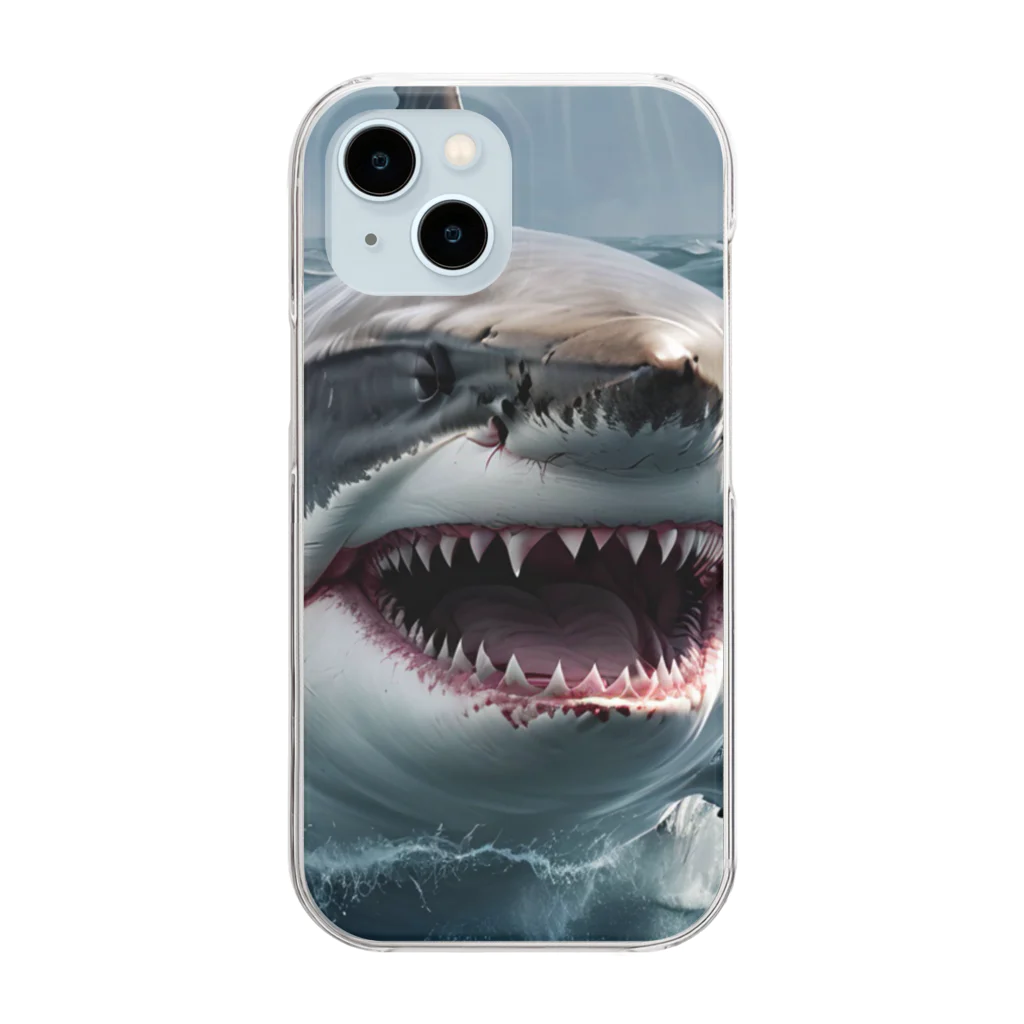 monnzirouのサメ Clear Smartphone Case