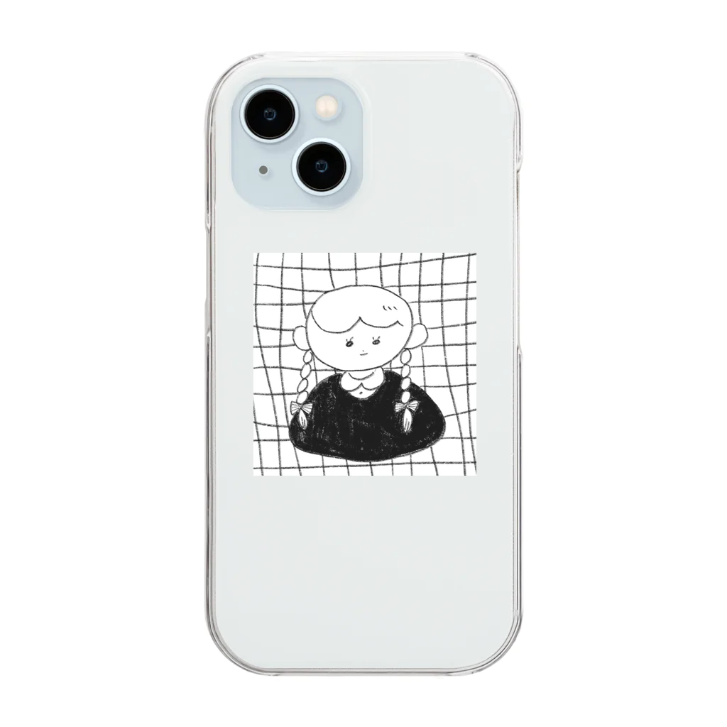 ななやまのチェックと女の子 Clear Smartphone Case