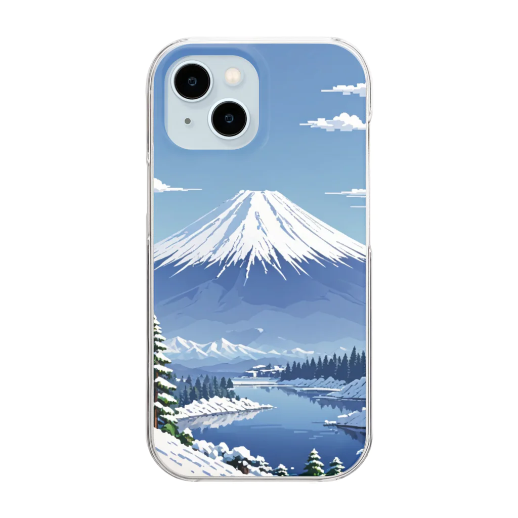 デザイン学科卒のMount Fuji　富士山(冬) Clear Smartphone Case