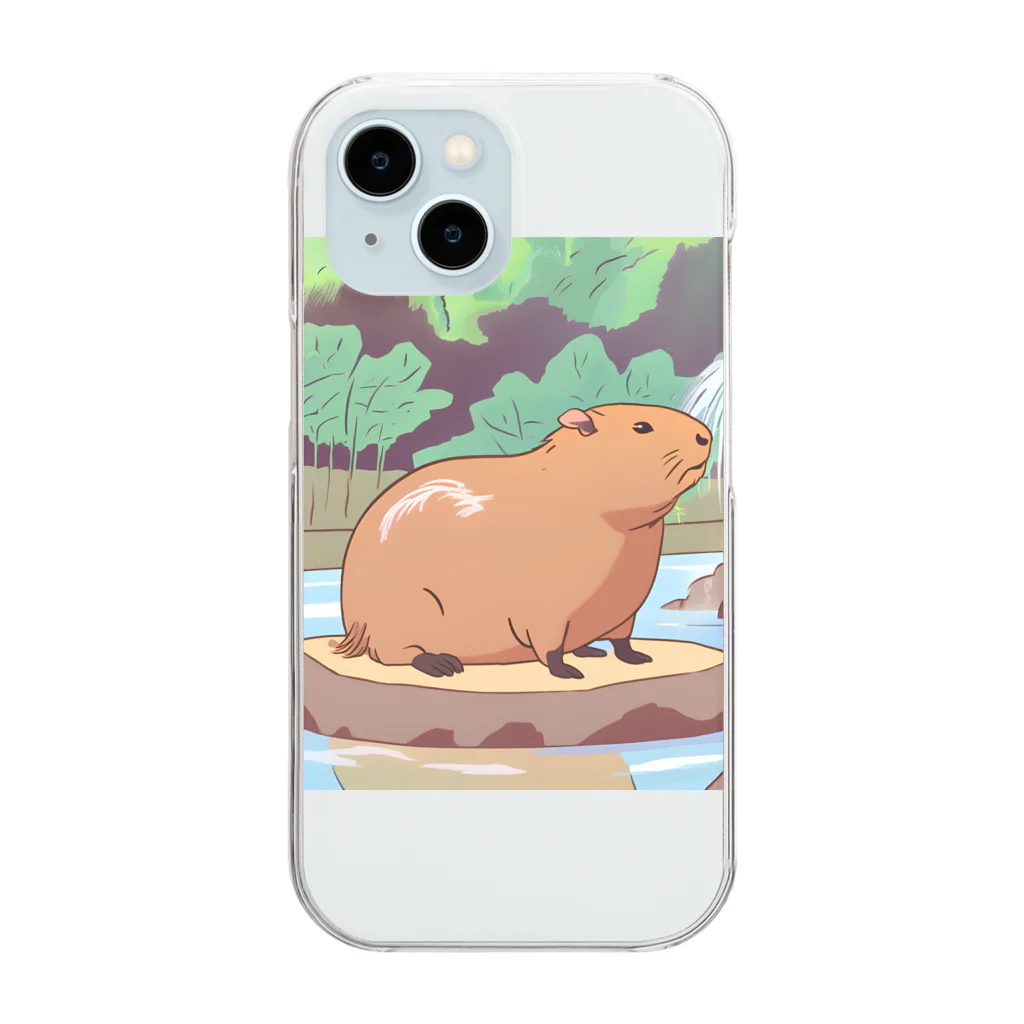 アマサキの癒しのアニメ調カピパラ Clear Smartphone Case