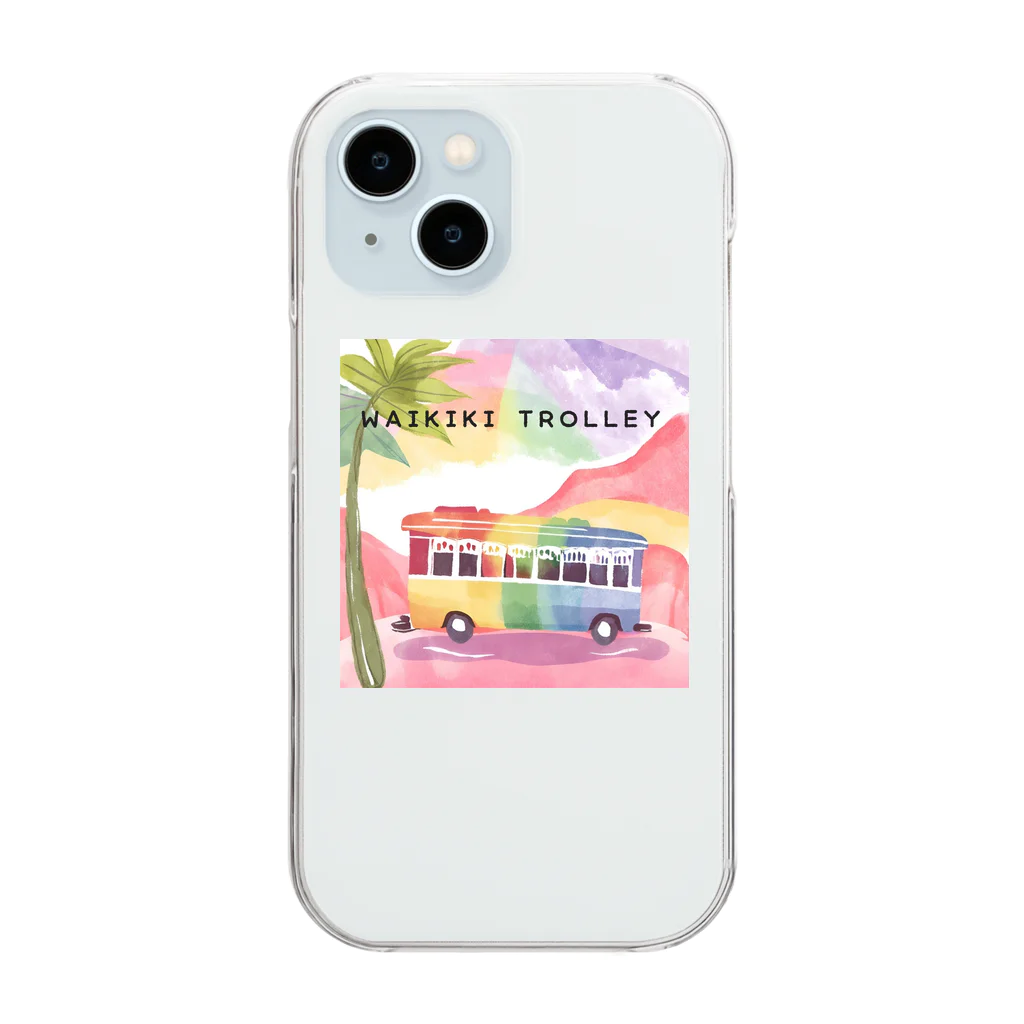 ハワイライフのWAIKIKI TROLLEY Clear Smartphone Case