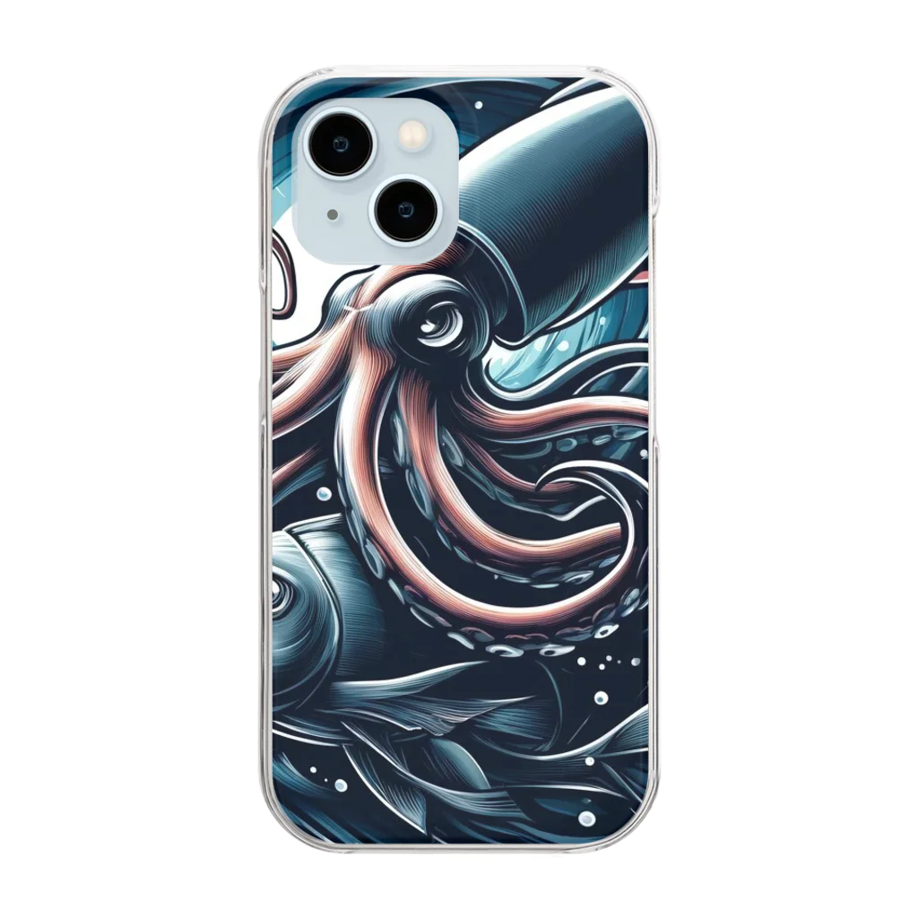 海の幸の捕食する大王イカ Clear Smartphone Case