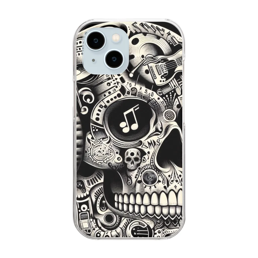 wワンダーワールドwのSKULL013 Clear Smartphone Case