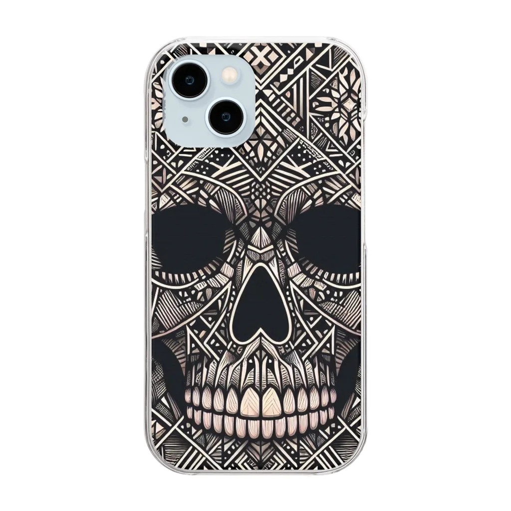 wワンダーワールドwのSKULL035 Clear Smartphone Case