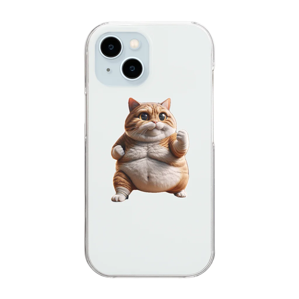 cat__ch2のやる気猫 Clear Smartphone Case