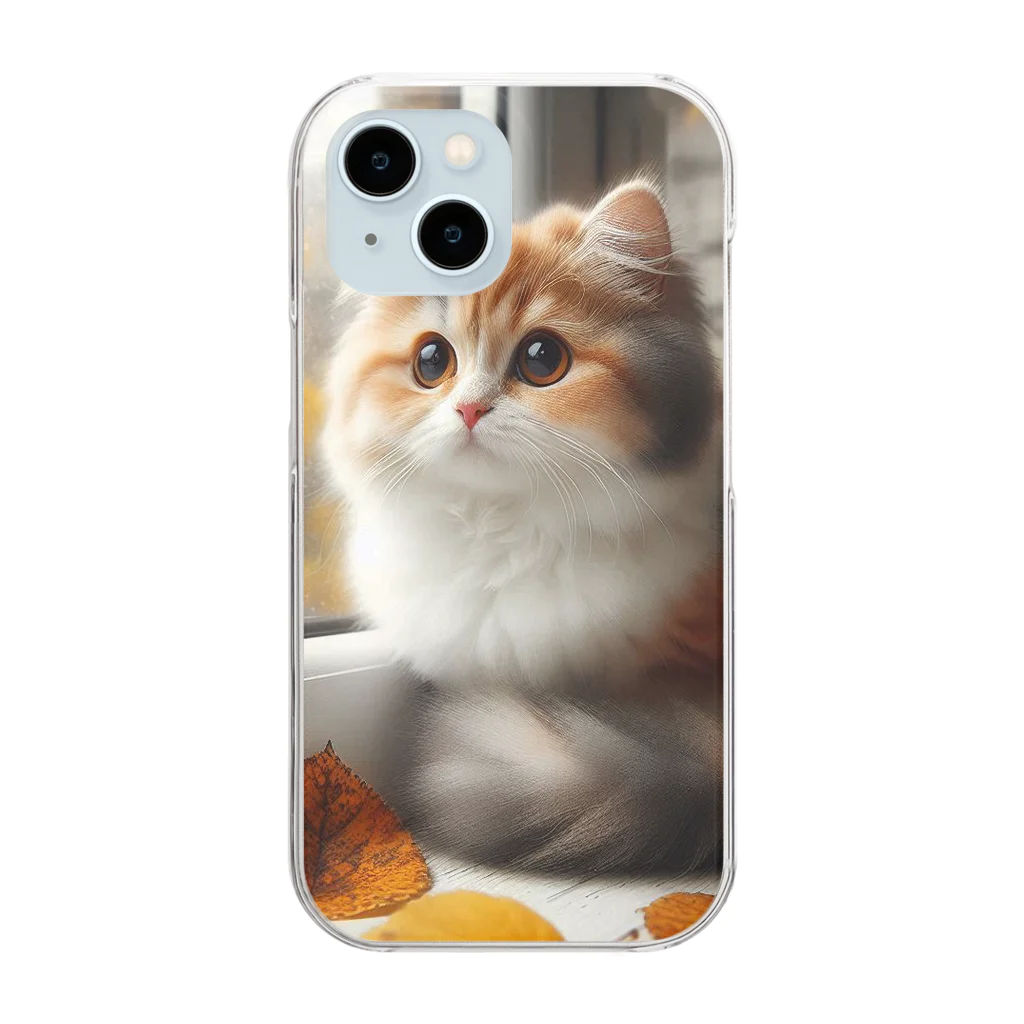 癒しの時間のかわいい三毛猫グッズ Clear Smartphone Case