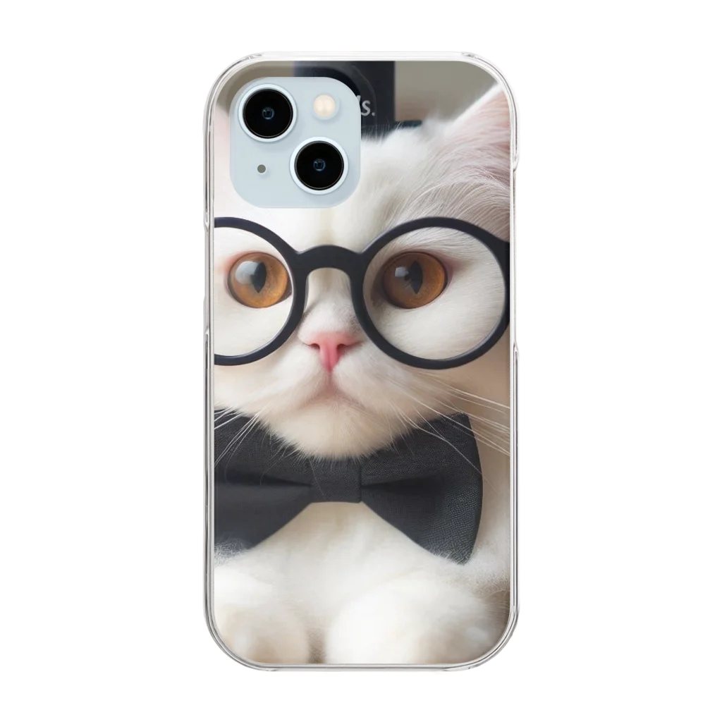 ai-AIの猫教授 Clear Smartphone Case