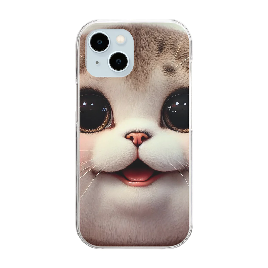 ngsonlineshopの最強可愛いデブ猫 Clear Smartphone Case