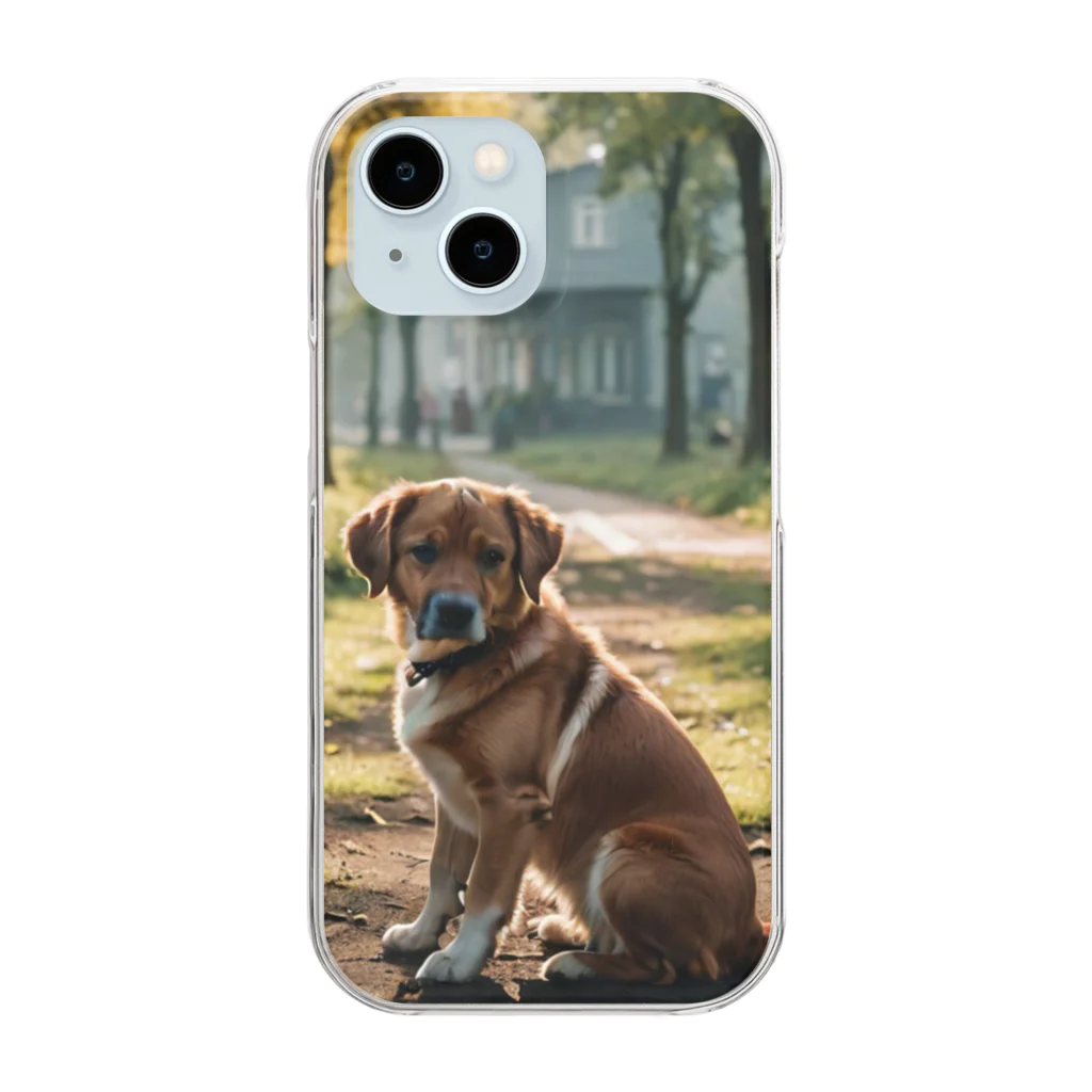 kokin0の横向きの犬 liting dog Clear Smartphone Case