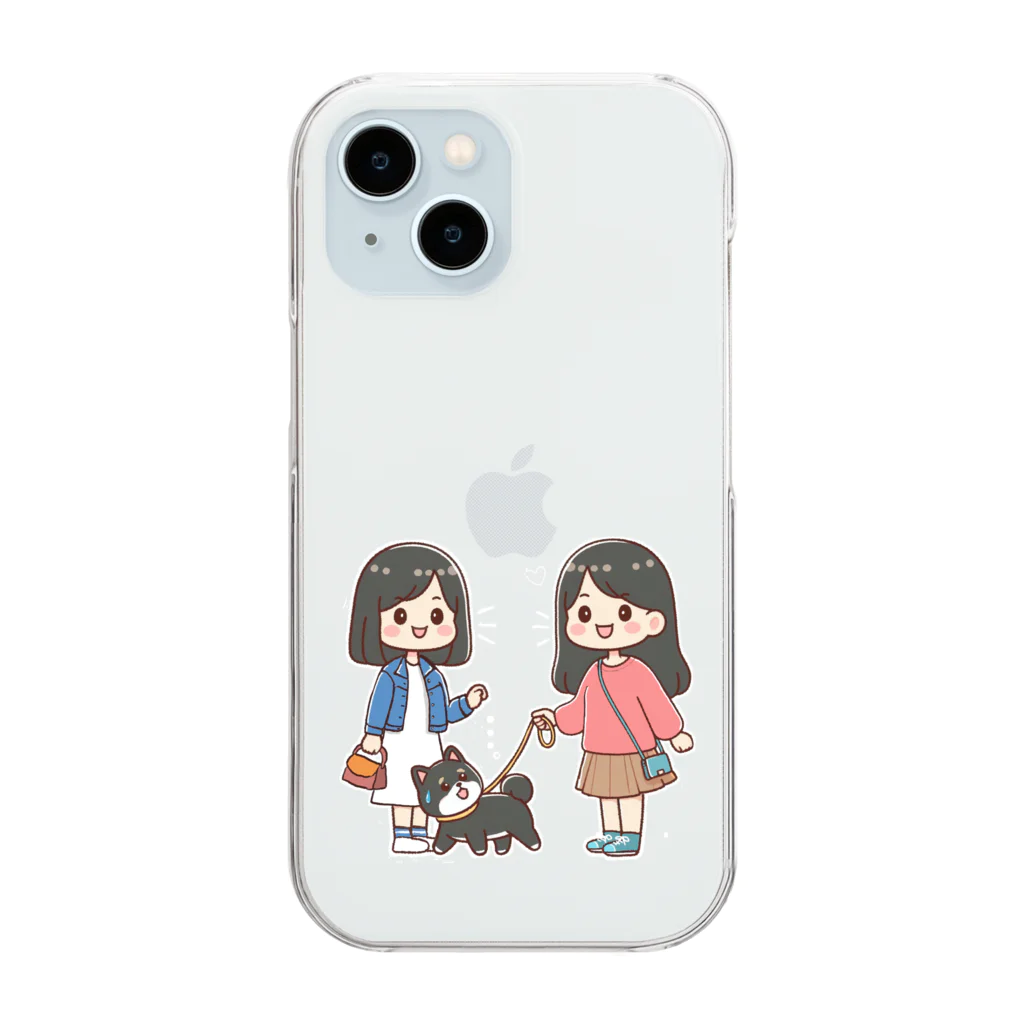 kazu_gのマメシバのつぶやき「ねぇ…散歩しようよ…」（濃色用） Clear Smartphone Case