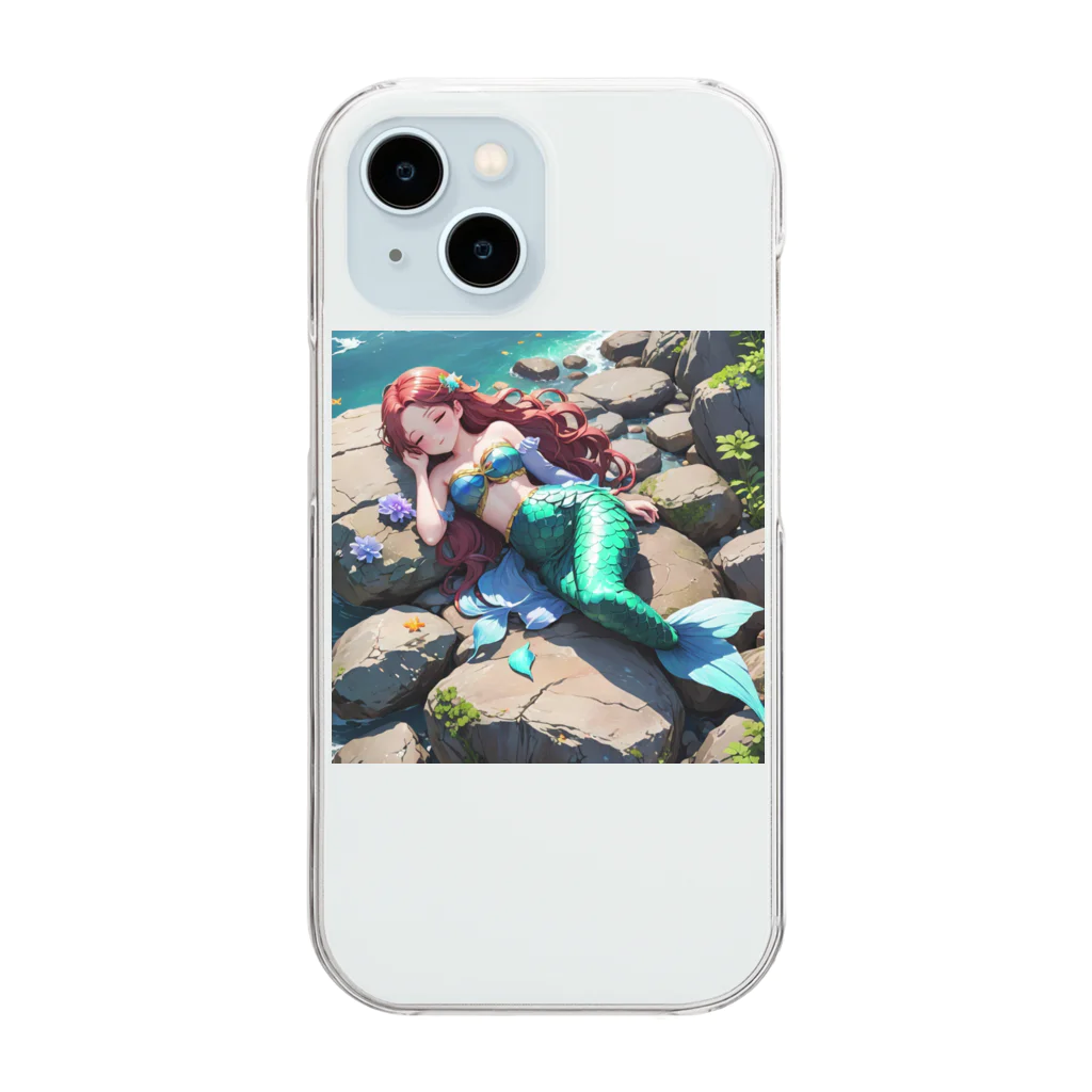 ぴよぴよショップの人魚姫のお昼寝 Clear Smartphone Case
