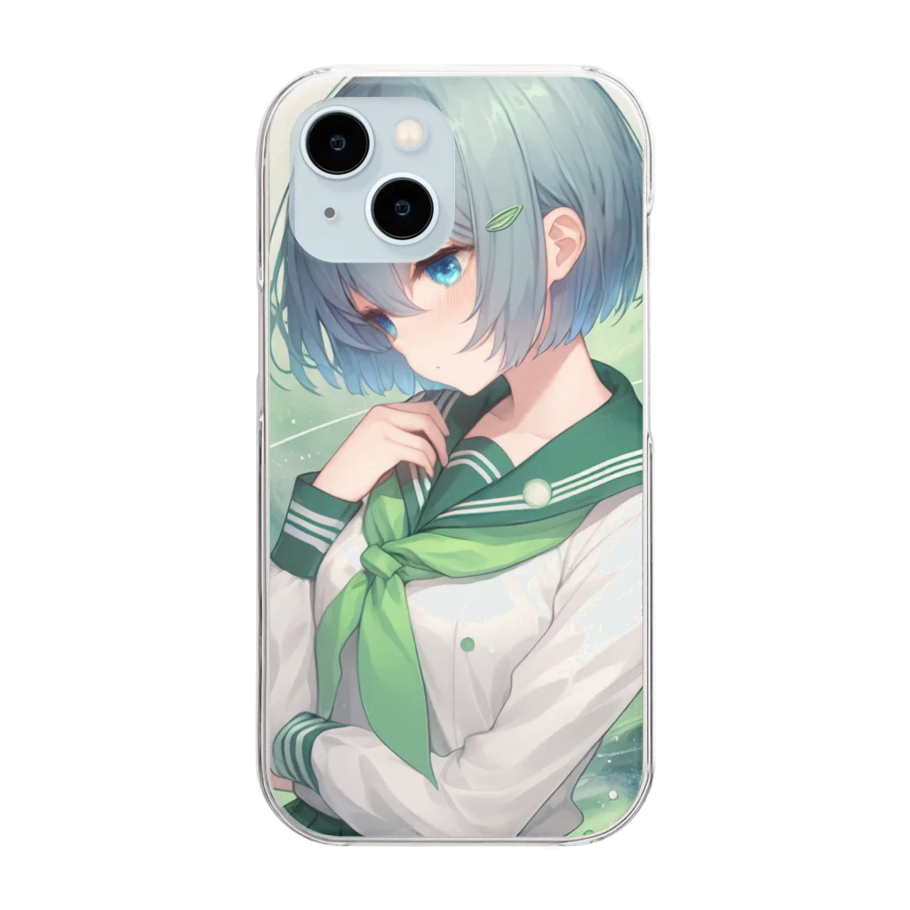 ゆめのかすずめの翠と緑 Clear Smartphone Case