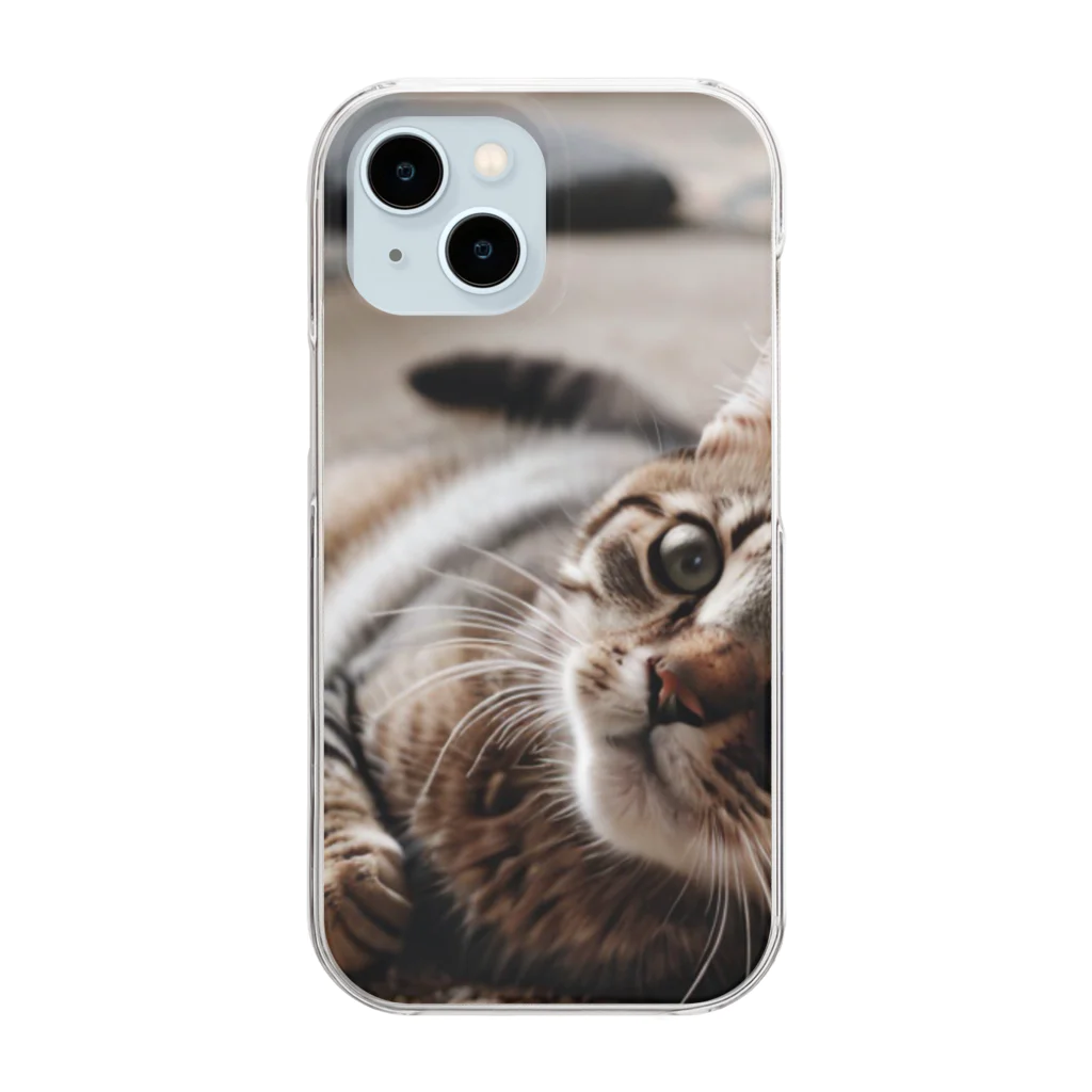 zigerparkの寝転ぶ猫 Clear Smartphone Case