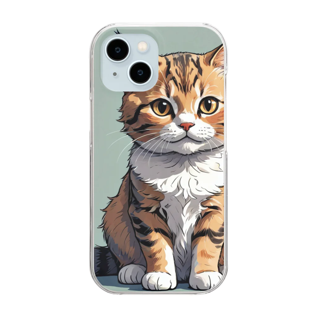 Taka Maker's のお座り子猫 Clear Smartphone Case