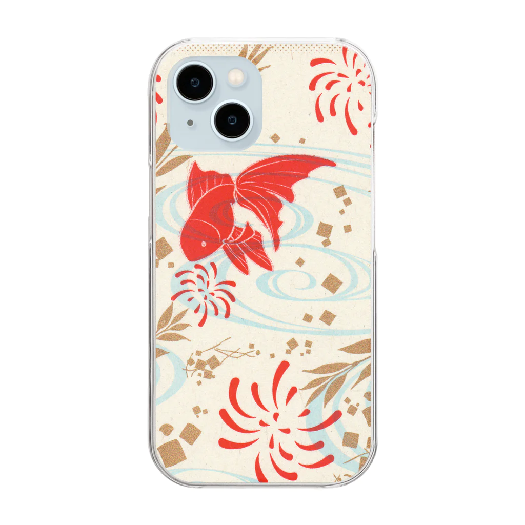 Razuri*｜ラズリ図案室の線香花火と金魚 Clear Smartphone Case