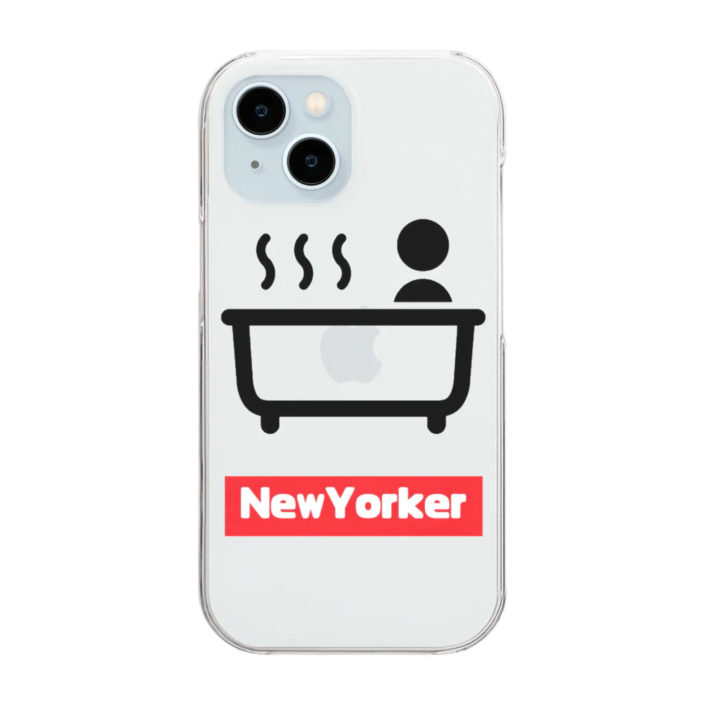 brwild7のニューヨーカー入浴（風呂） Clear Smartphone Case