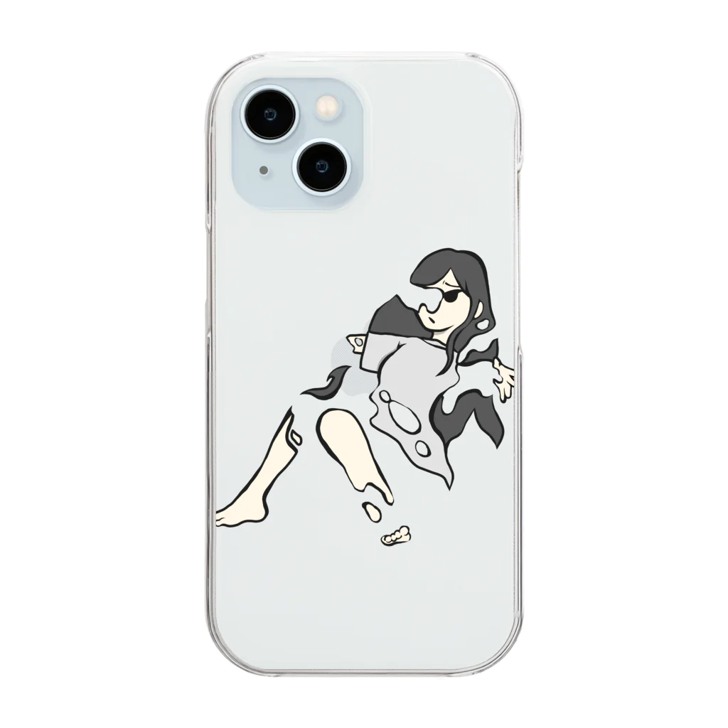 きよまる工房のショップのhuan iPhone case クリアスマホケース