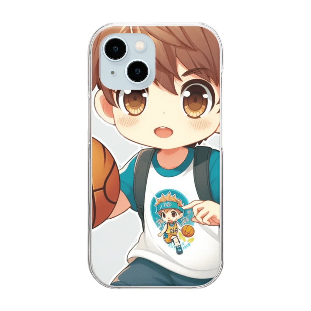 可愛い男の子イラスト販売所　By,keicyanの男の子　中学1年生　バスケットボール部 Clear Smartphone Case