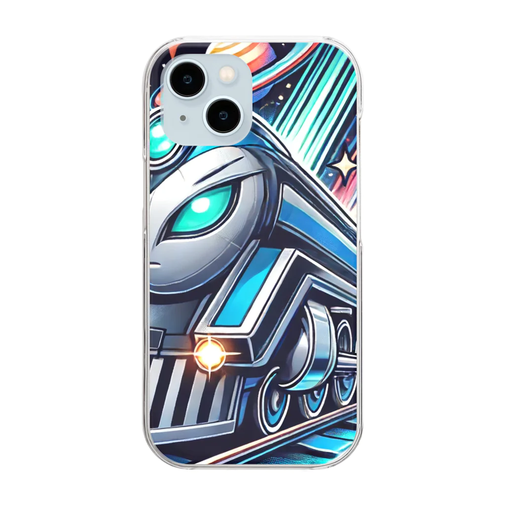 鉄道サークルNGO　レールの響きオリジナルズのSuper Express 峠SLVer Clear Smartphone Case