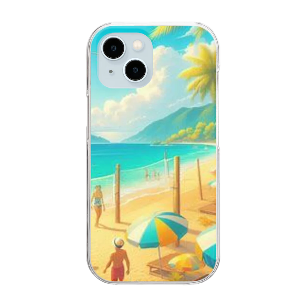 Rパンダ屋の「夏のビーチグッズ」 Clear Smartphone Case