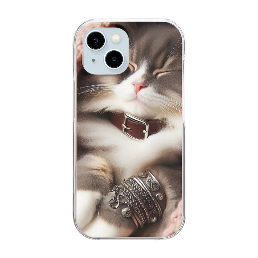 cat_smart_lifeの猫×睡眠×癒し Clear Smartphone Case