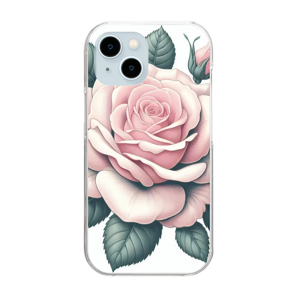 zymrの一本の強い薔薇 Clear Smartphone Case