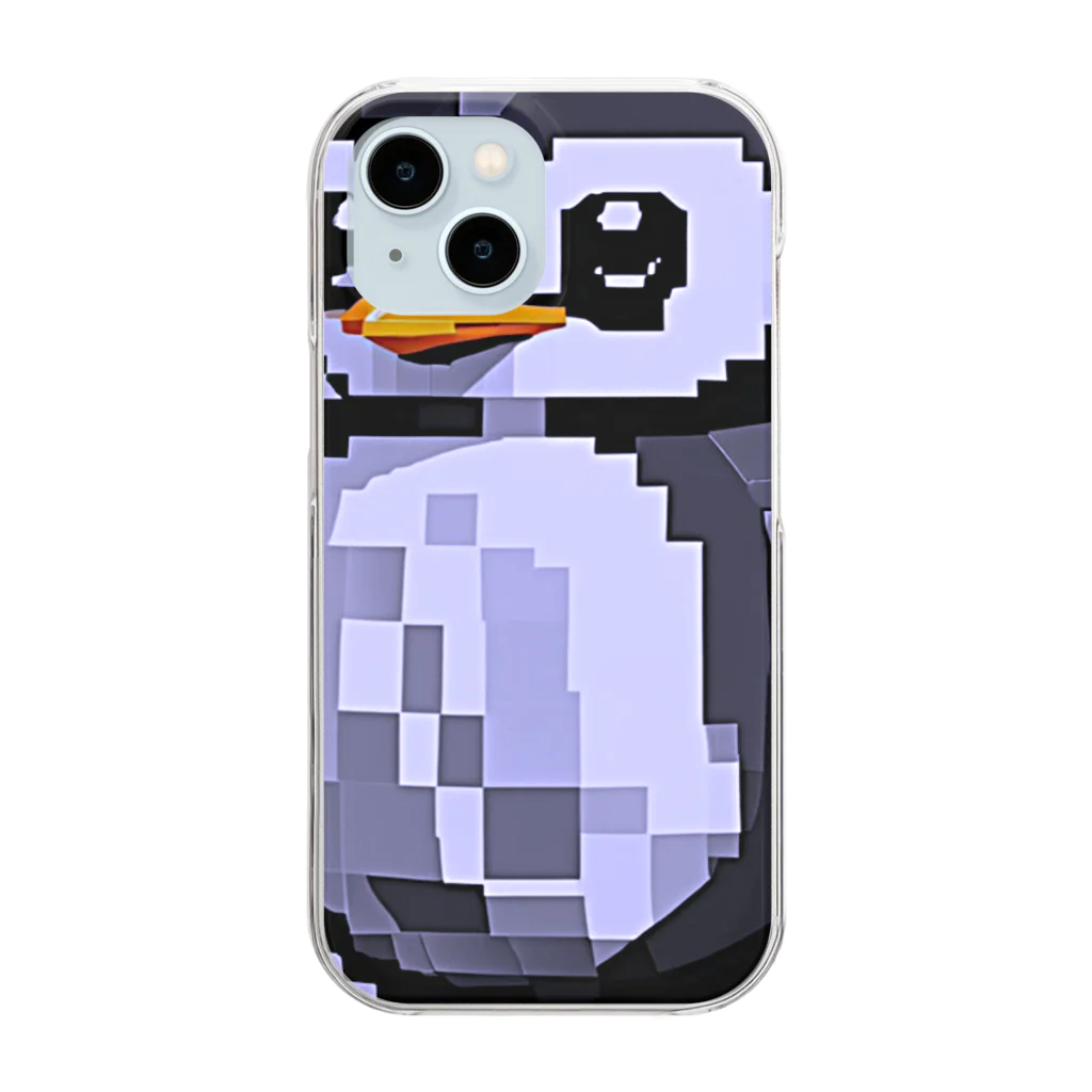 373Digital Lab shopのAi ドットペンギン Clear Smartphone Case