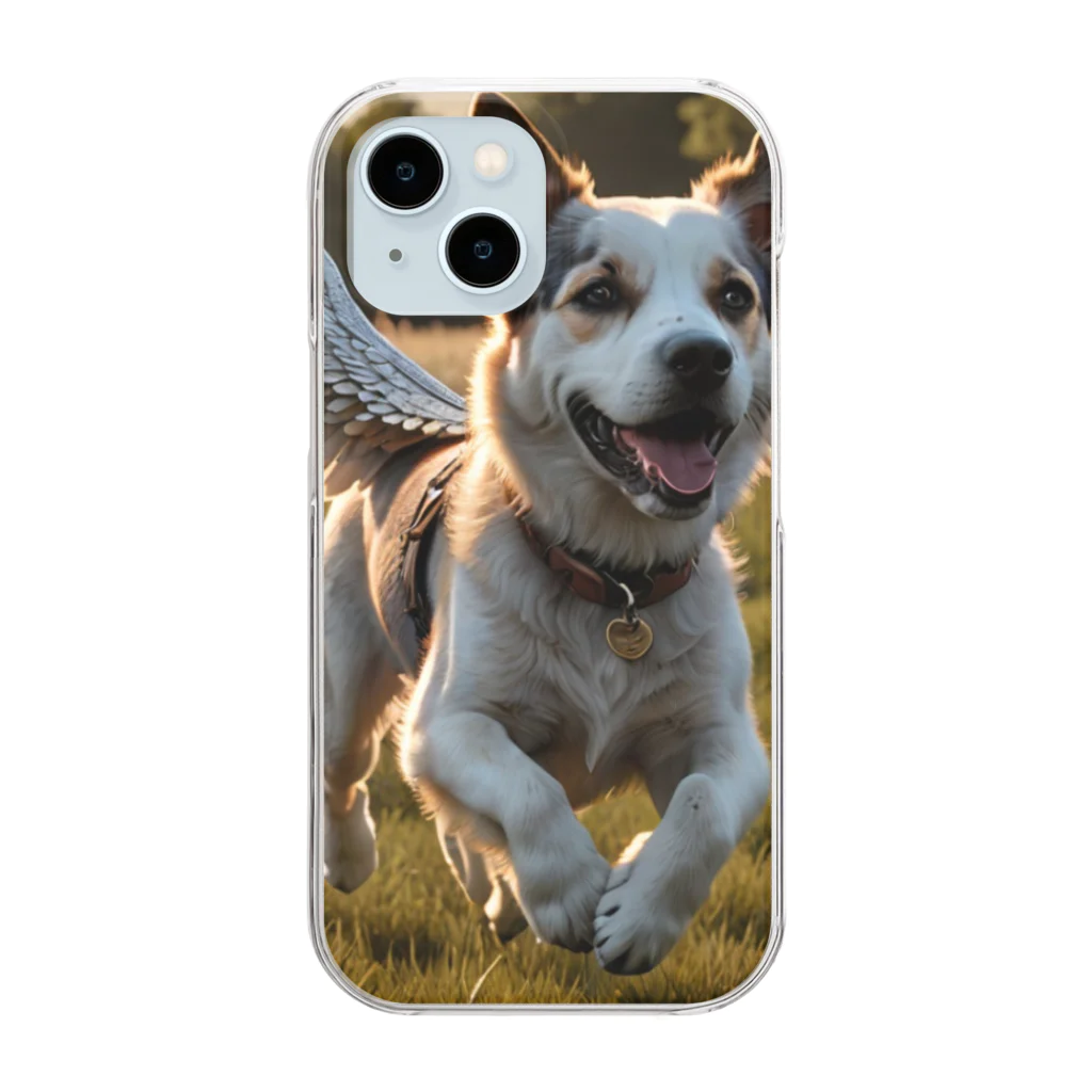 tabi555のそらとぶ犬 Clear Smartphone Case