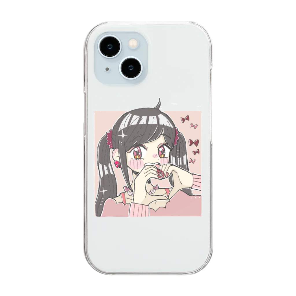 🐻 kumahana 🌷のラブハート🫶 Clear Smartphone Case