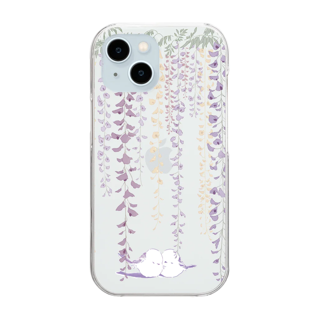 rina_suzuriのもふもふシマエナガ　藤　クリアスマホケース Clear Smartphone Case