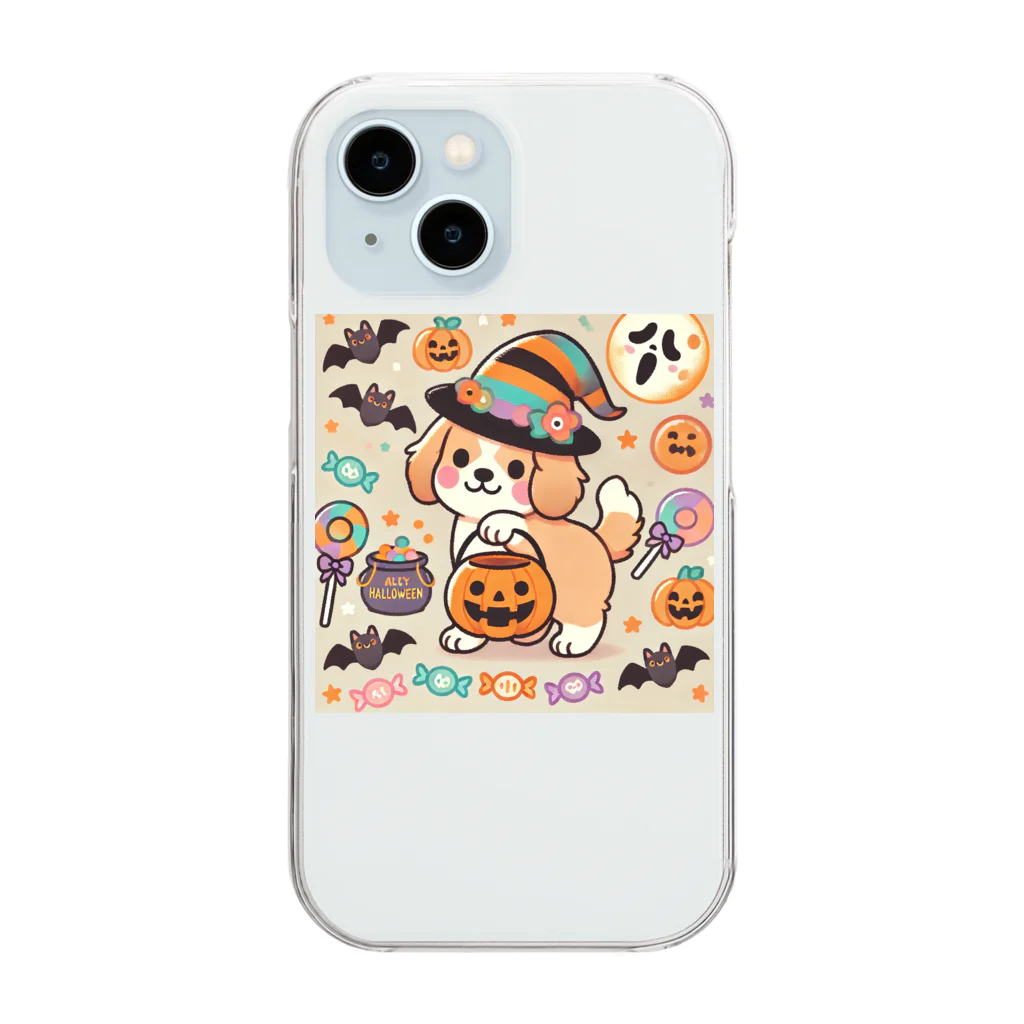 あとりえmignonのハロウィンドッグ Clear Smartphone Case