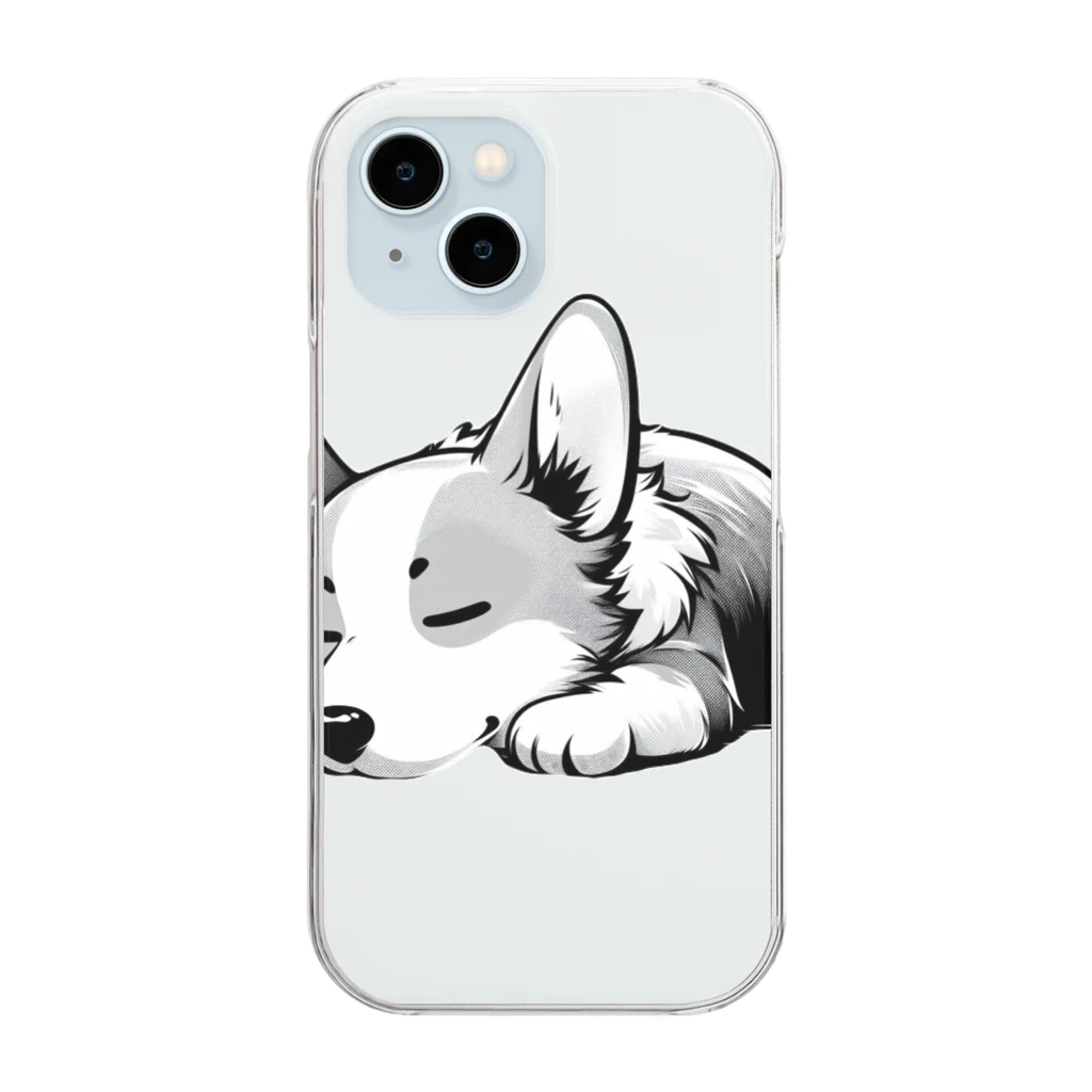 おもちのコーギージョンくんのうたた寝 Clear Smartphone Case