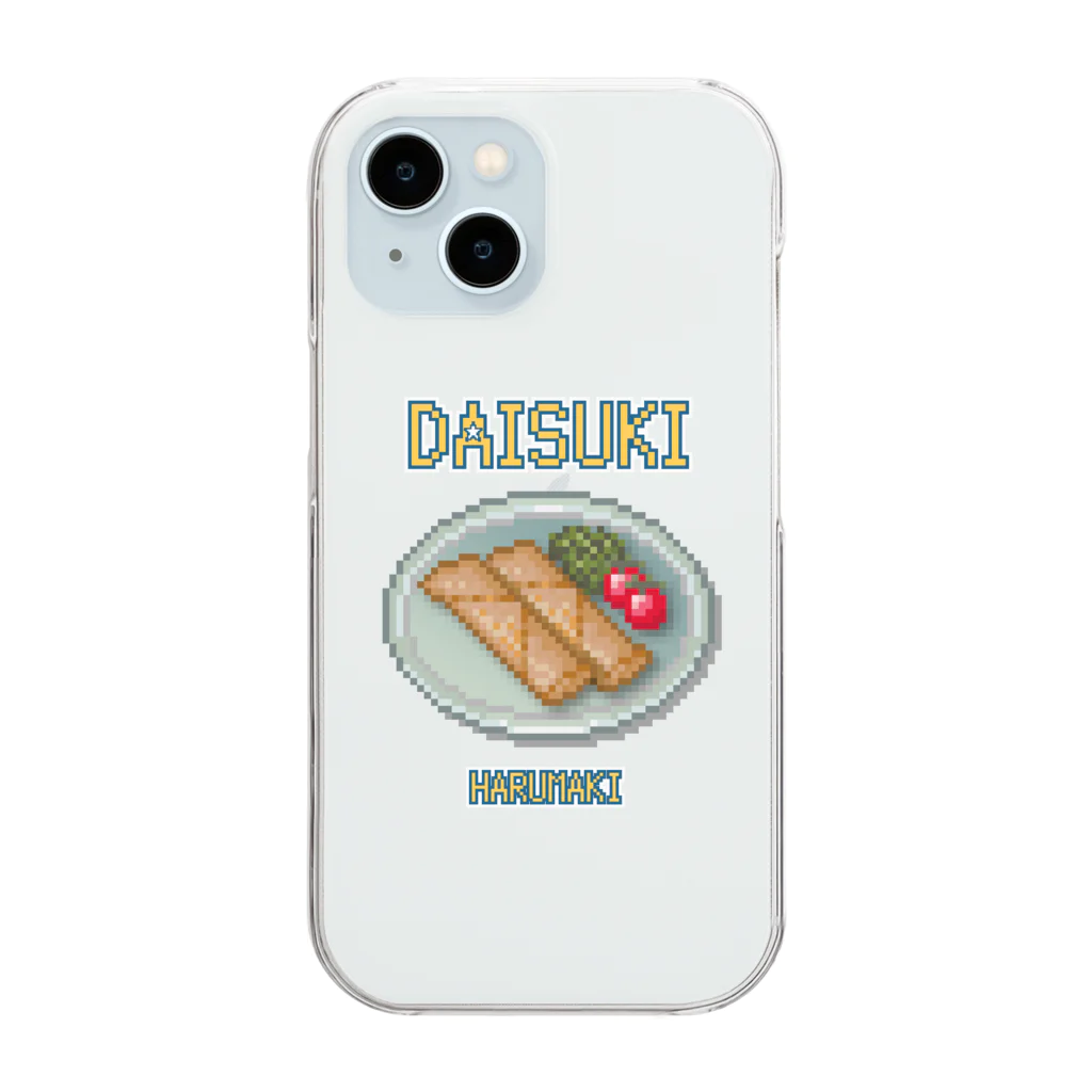 猫と釣り人のハルマキ(ドット絵) Clear Smartphone Case