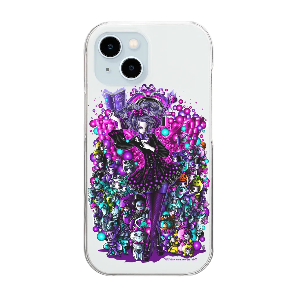 ビューティフルハードコアイラストレーション-DESIGN STOREの魔女と魔法人形（witches & masic doll） Clear Smartphone Case