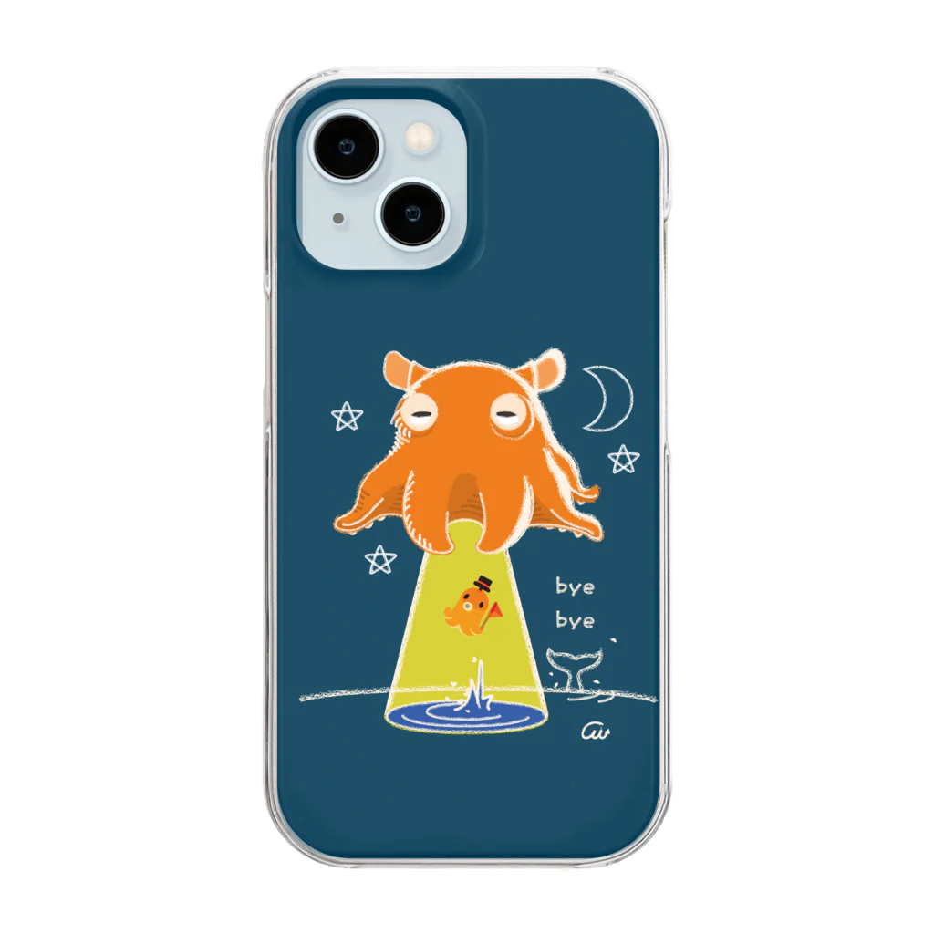 イラスト MONYAAT のたこさんwinなーとメンダコUFO Clear Smartphone Case