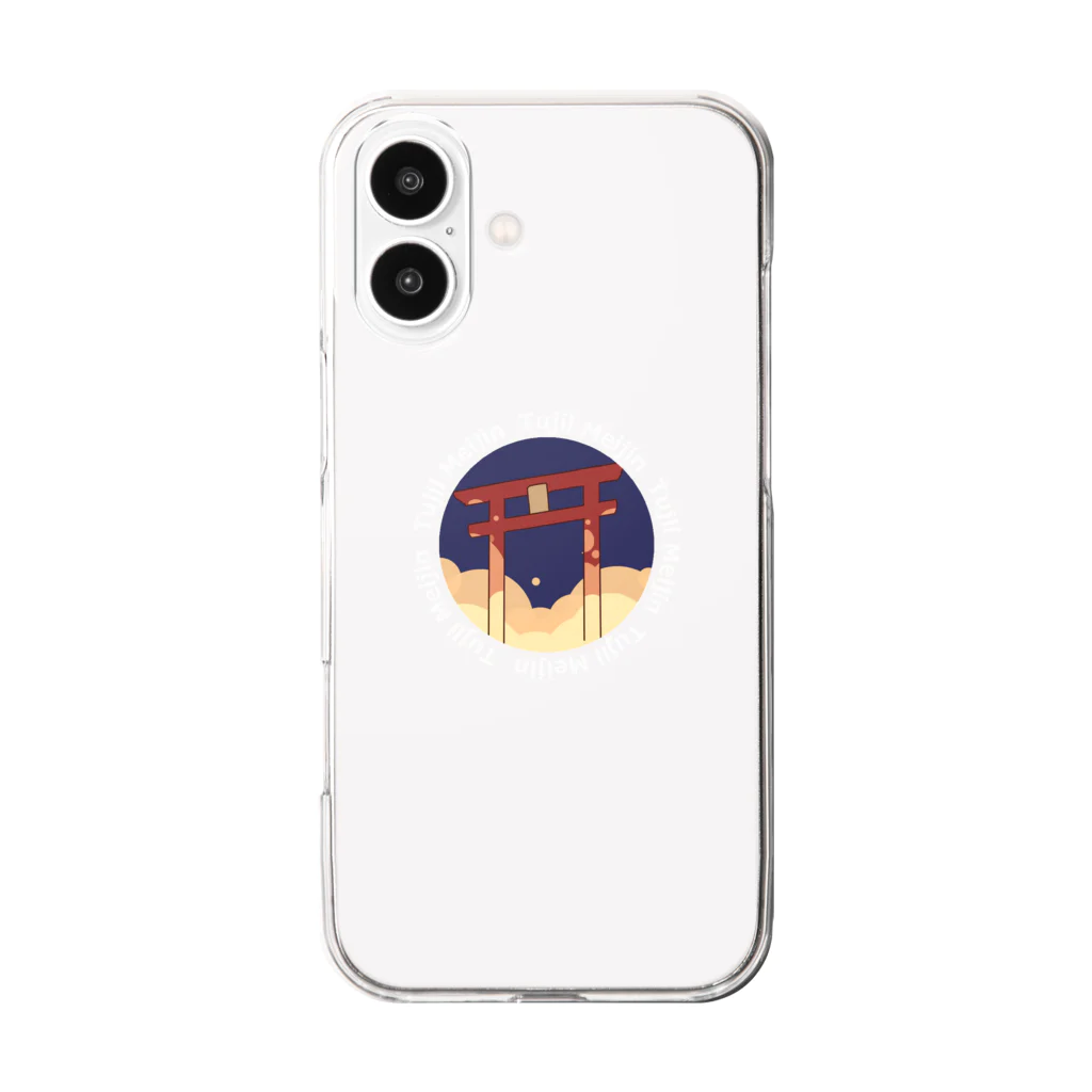 辻井名人の神社巡りの辻井名人の神社巡り（白文字）１ Clear Smartphone Case