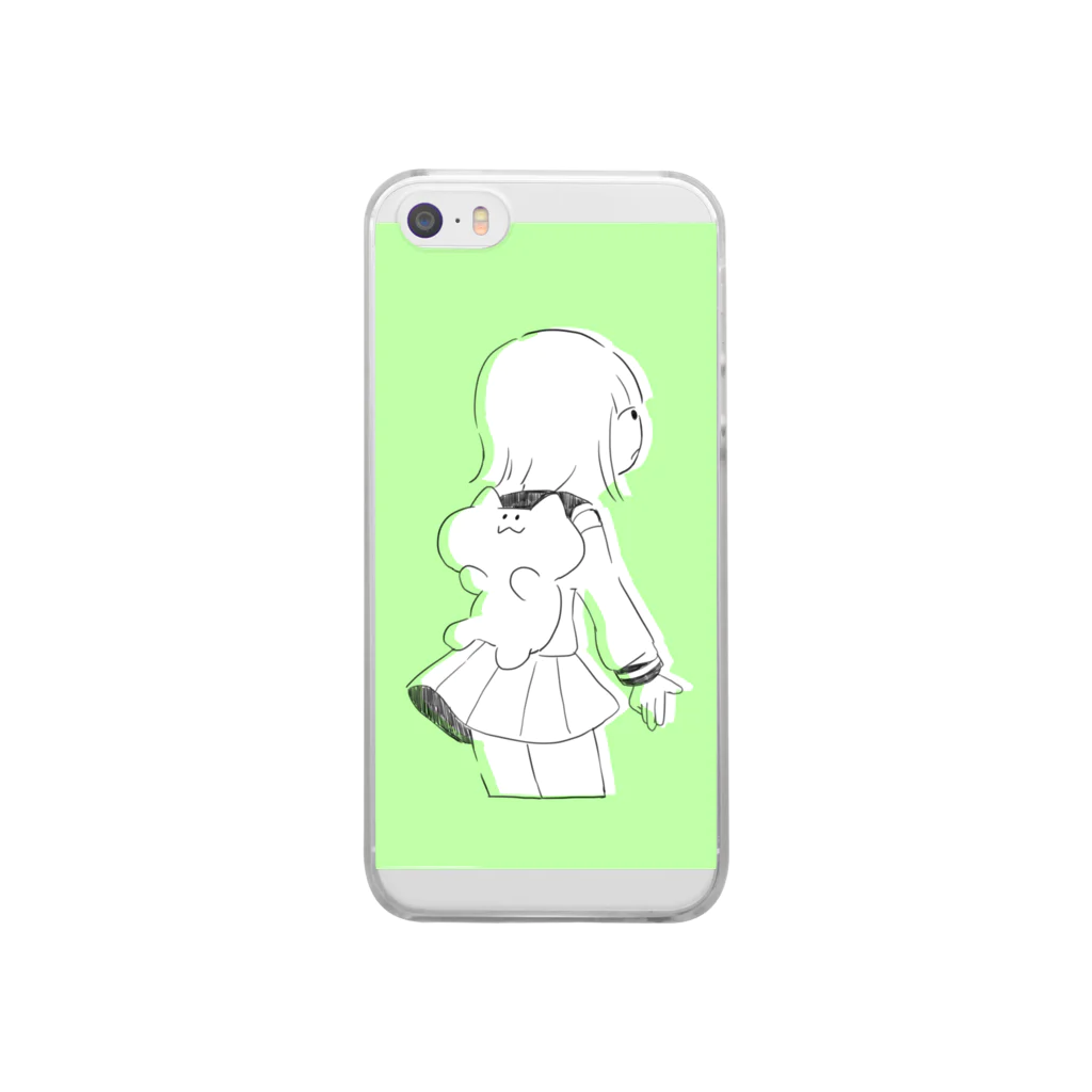 しのねこをせおう Clear Smartphone Case