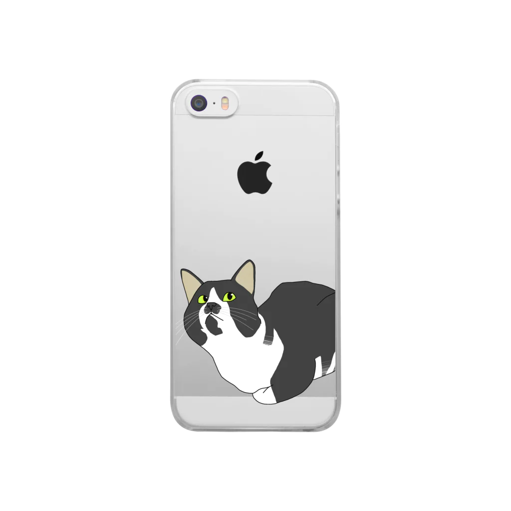 藤倉の白黒ねこ Clear Smartphone Case