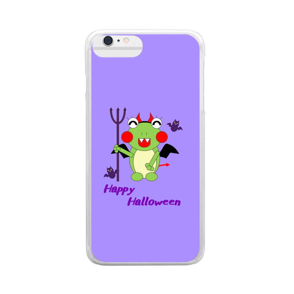 🐸かえるさんと仲間たち🐸のハロウィン　コウモリママ Clear Smartphone Case