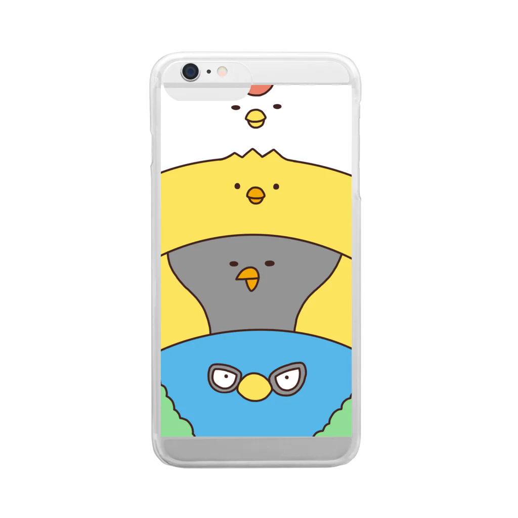 毎日でぶどり🐔🐤の重ね鳥 Clear Smartphone Case