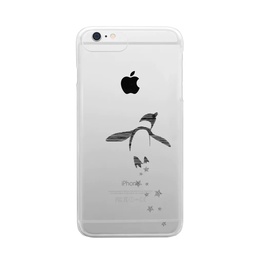 sarada-netの星飛びペンギン Clear Smartphone Case