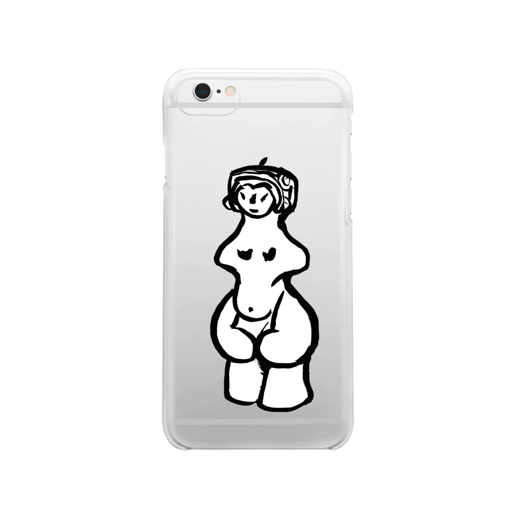 工房ＨＡＮＺＯＵの前面(片面)プリント　縄文のビーナスさん　土偶シリーズ Clear Smartphone Case