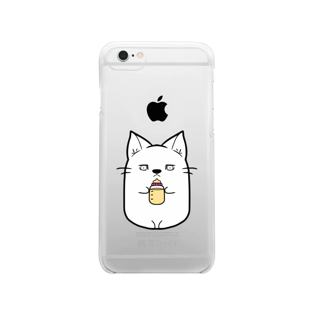 どやネコ！どやちゃん。のねこさんとミルク(もちねこ) Clear Smartphone Case