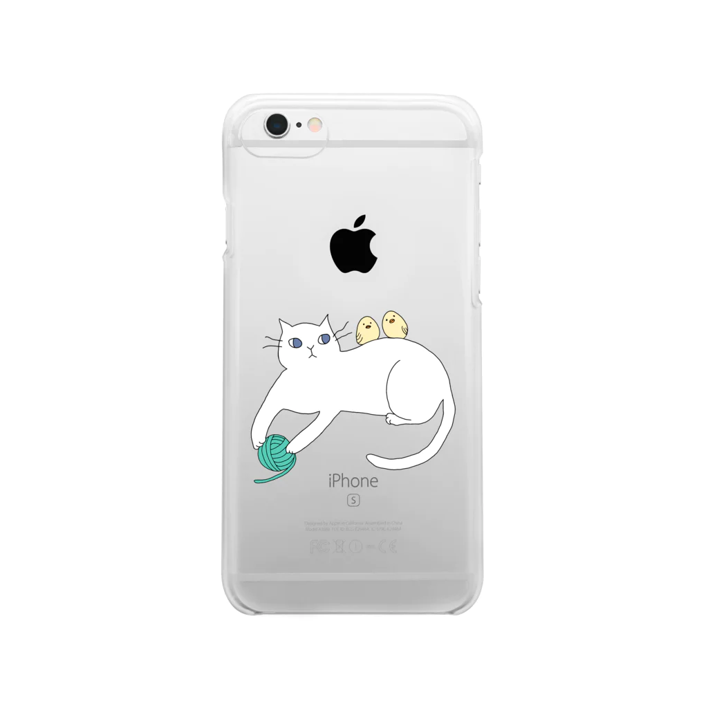 inocoの猫と小鳥 Clear Smartphone Case