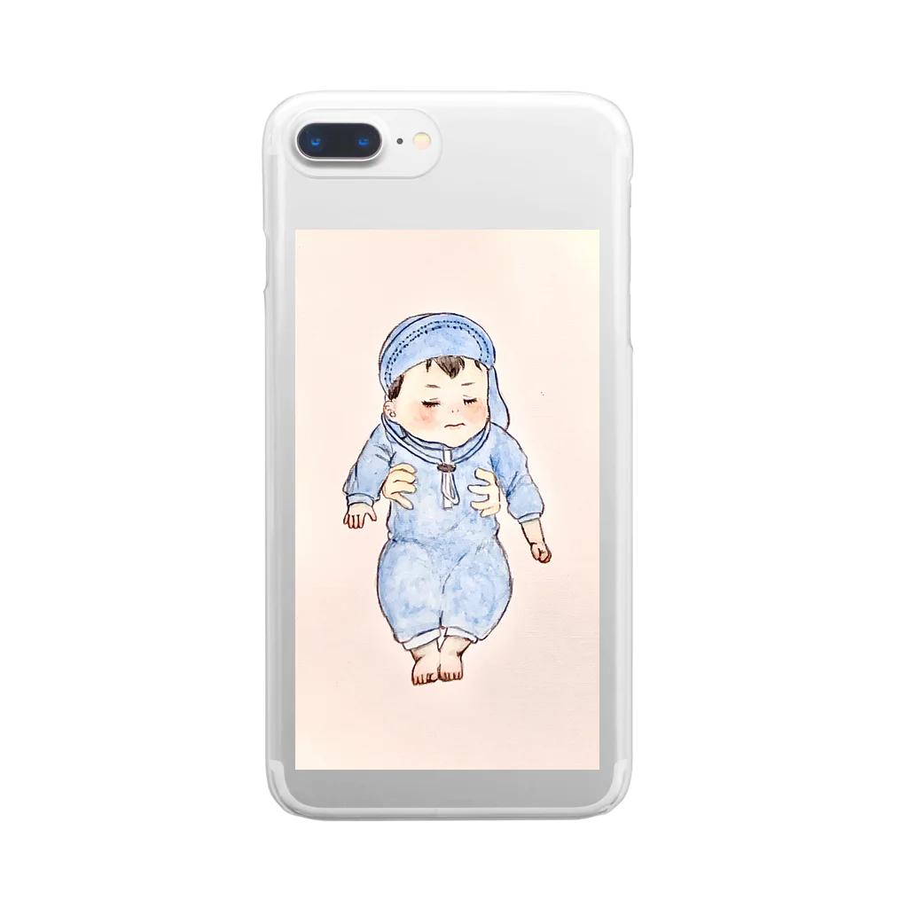 あんころもちのほっぺたもちこ Clear Smartphone Case