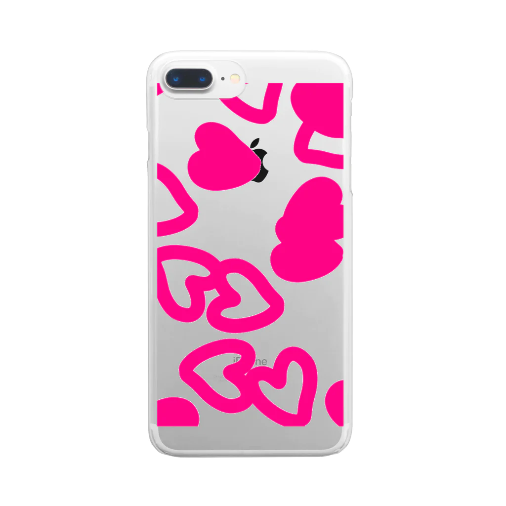 苺桃桜のピンクハート Clear Smartphone Case