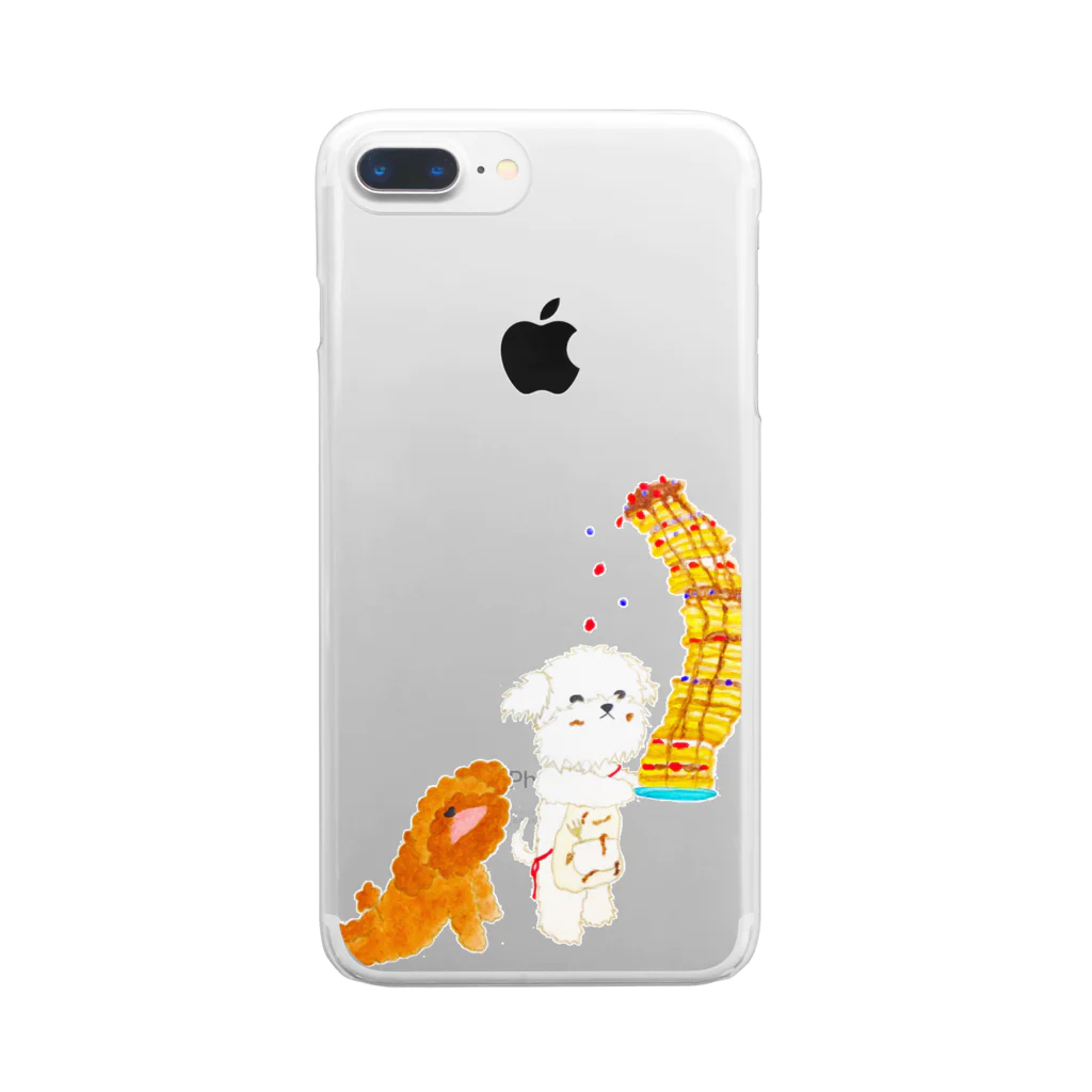 ねこぜや のマルチーズのシェリーとプードルのガジュマル Clear Smartphone Case