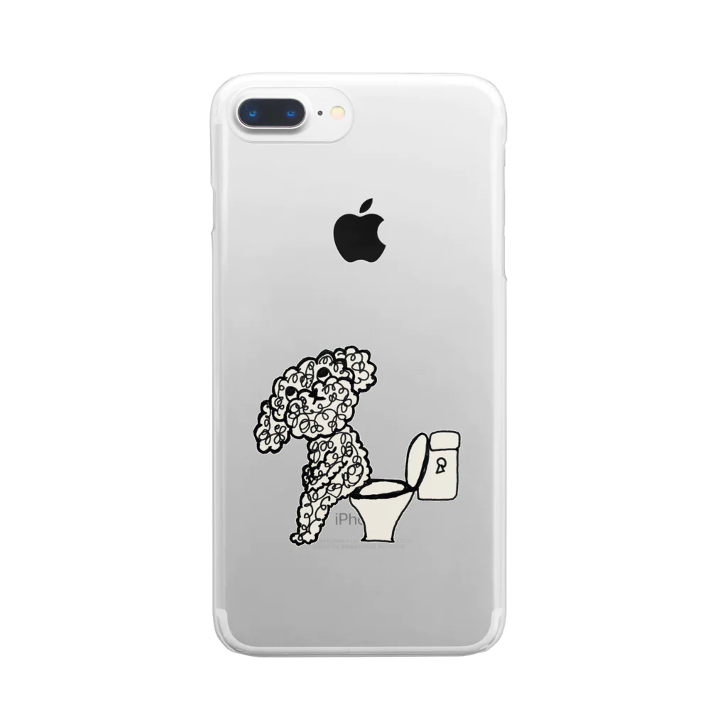 ねこぜや のプードル モジャ男 Clear Smartphone Case